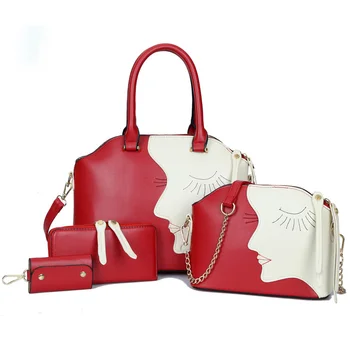 

4 pcs/lot Women Retro Handbag Set Vintage Style PU Leather Female Composite Bags High Quality Women Bags Sac a main Bolsa Femina