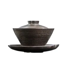 150 мл РУЧНАЯ РАБОТА винтажный Японский стиль грубая керамика Gaiwan керамическая супница кунг-фу чайные чаши чашка для чая Ретро Домашнее украшение ремесла