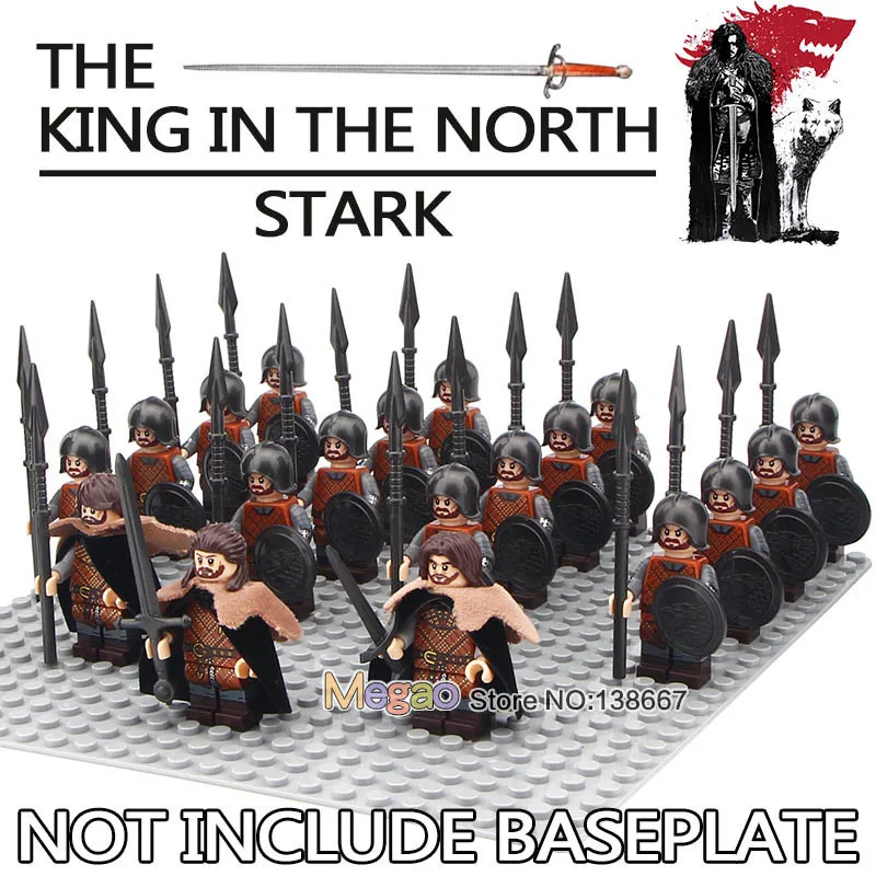 

19PCS/LOT Game of Thrones Legoings Military Groups Winter Soldiers Army Troops With Weapon Building Blocks Toys for Children