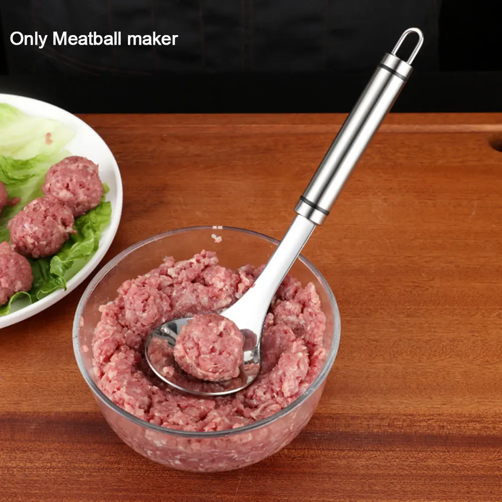 

Bar Dining Cooking Home Kitchen Tool DIY Non Stick Spoon Meatball Maker Durable Stainless Steel Mold Long Handle Accessories
