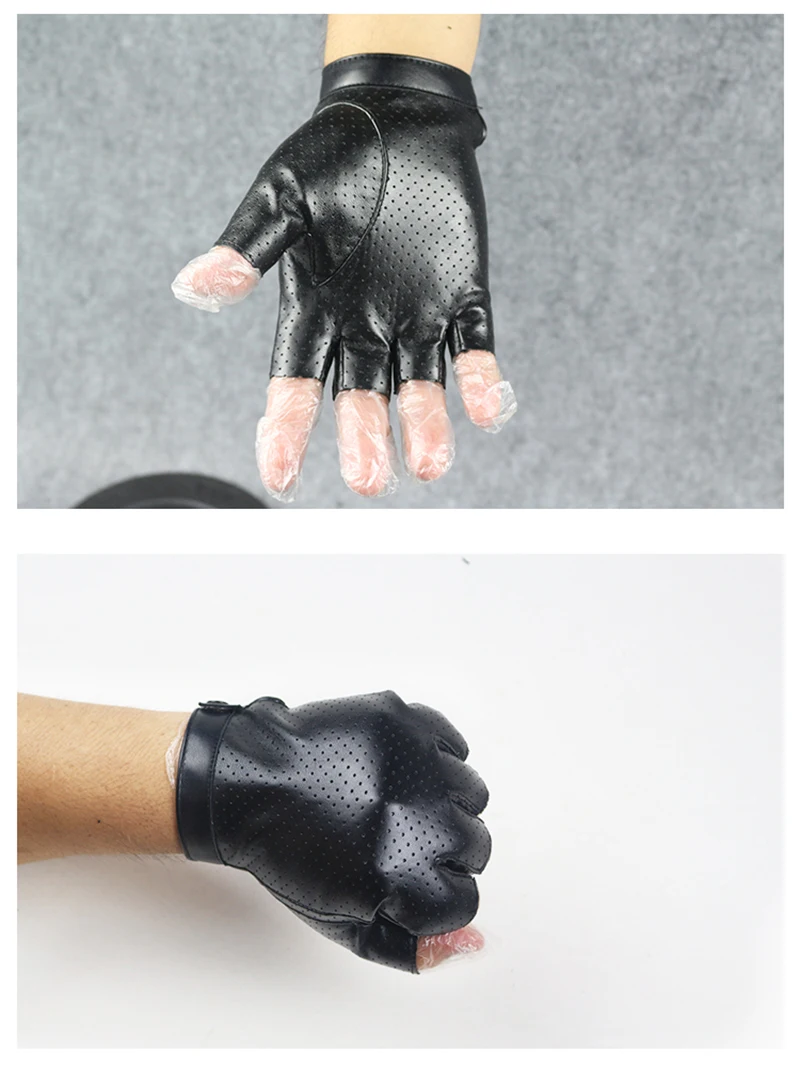 LongKeeper PU кожаные перчатки половина палец без пальцев этап панк вождения Спортивные Перчатки Нескользящая дышащая Luvas для Для мужчин Для