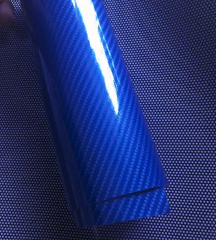 

Blue Gloss 5D Carbon Fiber Vinyl Like Real Glossy Black Carbon Fibre Sheets Air Free Bubble PROTWRAPS VINYL si'ze 1.52x20m/Roll