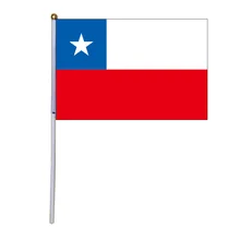 xvggdg 100 шт 14*21 см маленький чили ручной развевающийся Национальный флаг полиэстер Чили ручной флаг