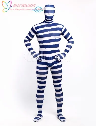 Cosplay&ware Halloween Carnival Party Fashion Spandex Stripe Full Body Unisex Stylish Multicolor Zentai Suit -Zentai shop online