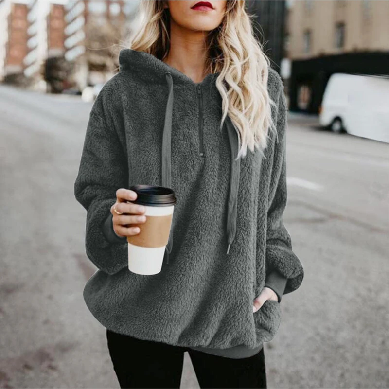 5XL زائد الحجم كنزة صوف النساء مقنعين إمرأة البلوزات 2018 الشتاء الخريف سترة المرأة مقنعين البلوزات سحب فام Hiver