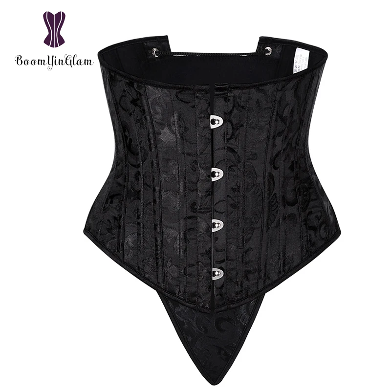 

Black Women Slimming Waist Shapewear Short-Waist Shaper Jacquard Underbust Corselet 24 Steel Boned Waist Training Corset 2830#