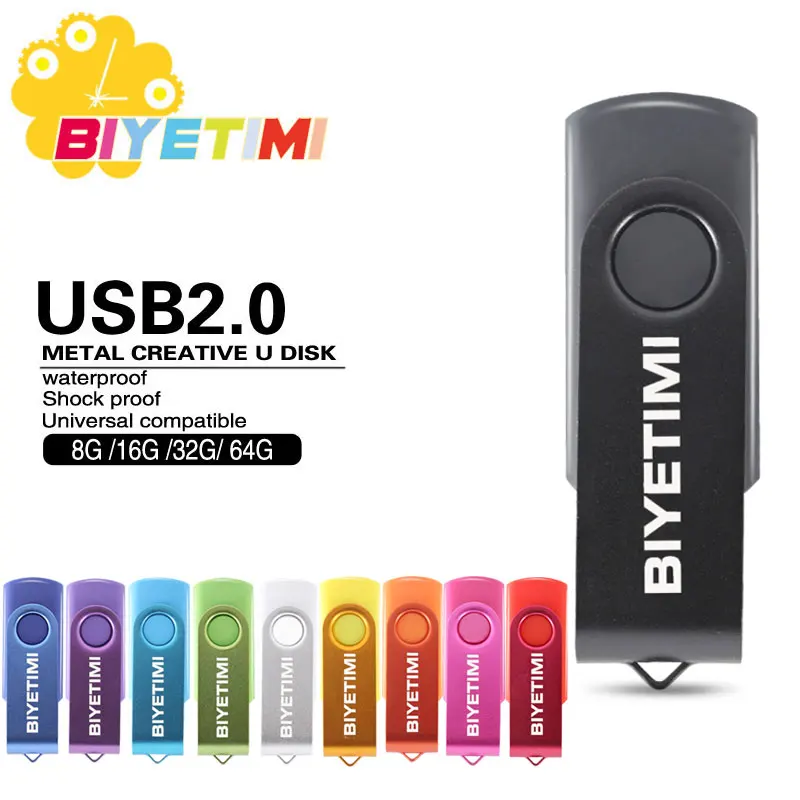

Topsell 2016 With H2textw Software Colorful Rotate Pendrive Pen Drive Usb 2.0 8G/16G/32G/64G Memory Stick Usb Flash Drive