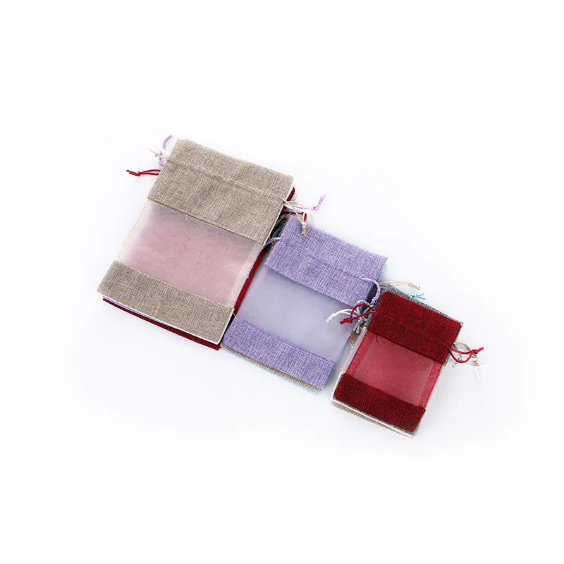 9 цветов на выбор) джутовый Подарочный пакет, Холщовая Сумка на шнурке для поделок, ручная сумка, Подарочная Свадебная сумка для конфет вечерние сумки для декора