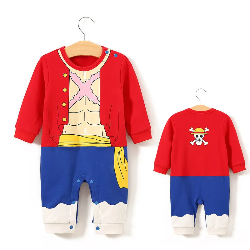 Comprar YiErYing ropa de bebé mamelucos de algodón de una pieza estilo Luffy monos de bebé de manga larga ropa de bebé niño