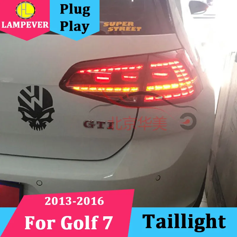 Задний фонарь Lampever для VW Golf 7 задний s 2013-2016 Golf7 MK7 светодиодный подвижный сигнал