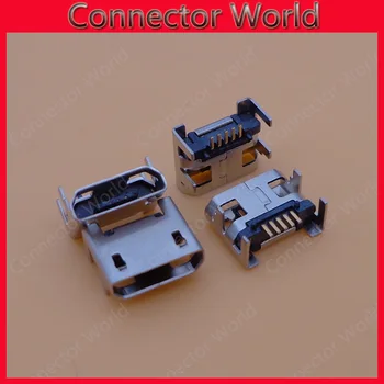 

100pcs Micro USB connector 5pin seat Jack Micro usb Four legs 5P Inserting plate seat Mini usb connector Free shipping