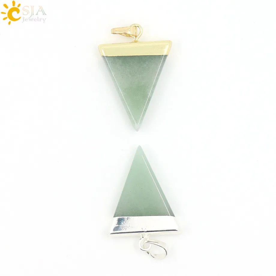 Natural Gem Stone Triangle Natural Gem Stone Pendants
