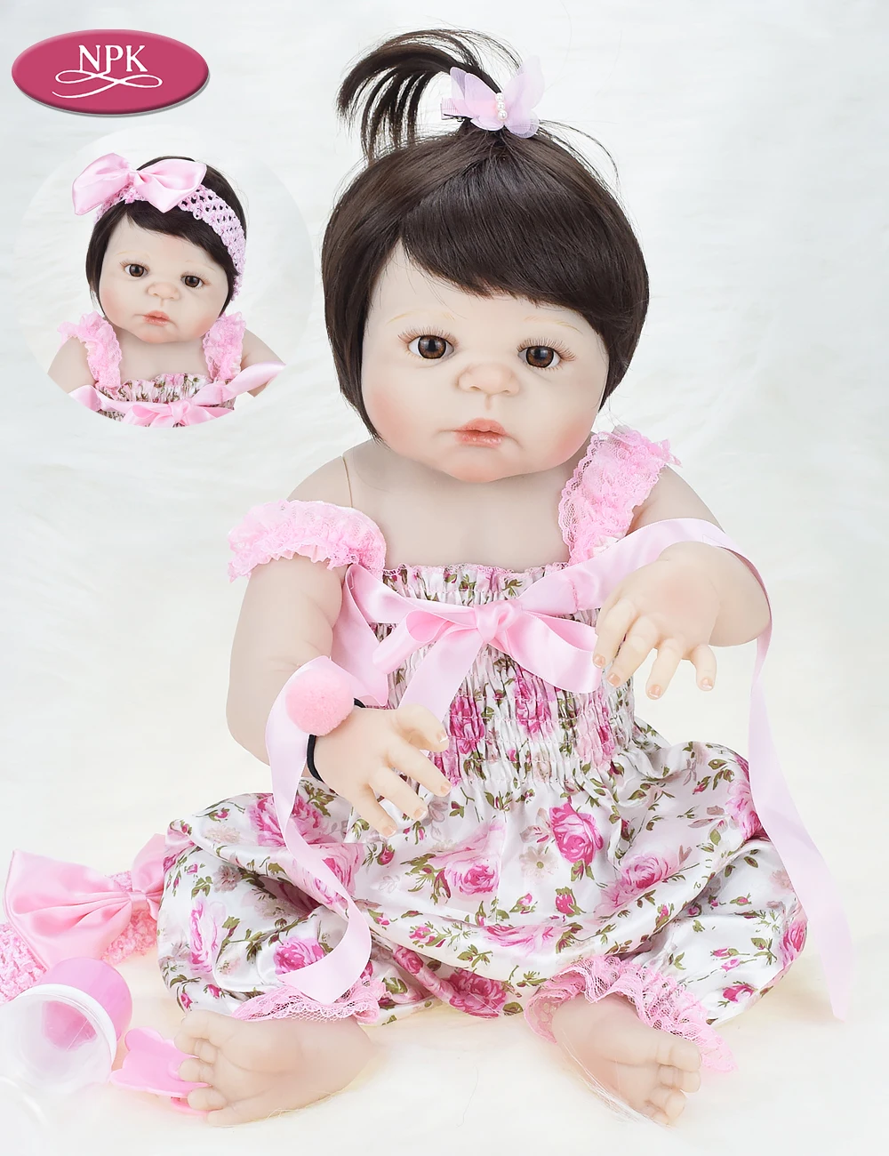 NPK Real 57CM Full Silicone Body Reborn Baby Doll Toy Lifelike Newborn Babies Fashion Princess DOll Menina Bebe Reborn Bonecas (9)