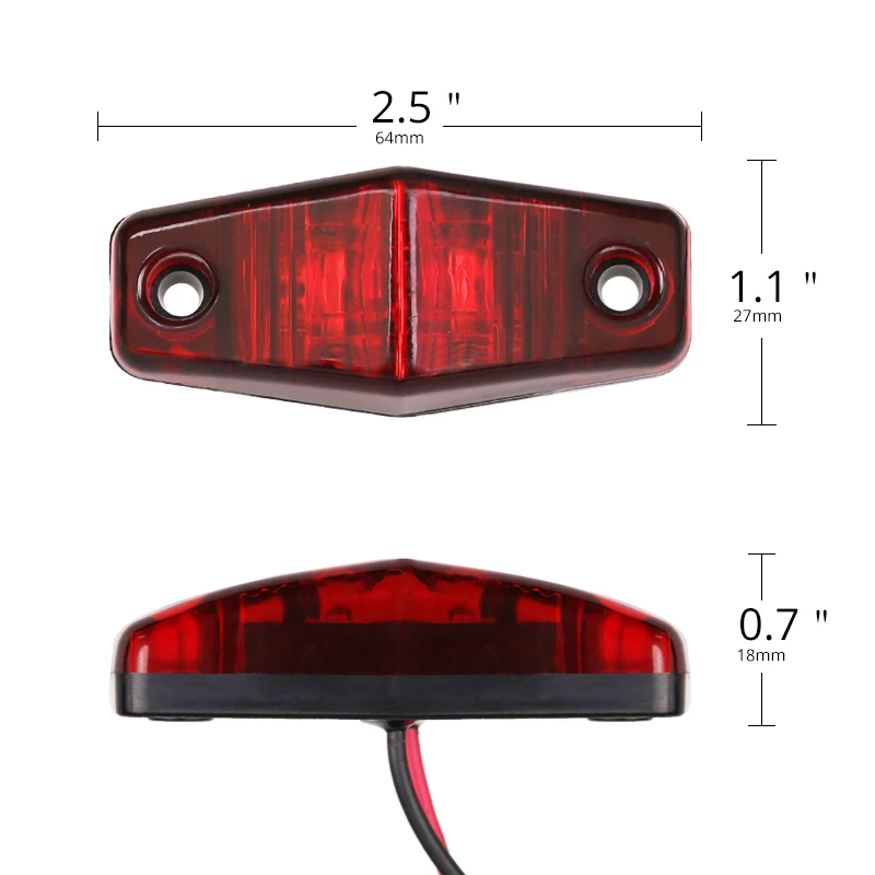 1 шт. светодиодный, боковой, габаритный фонарь лампа габаритного фонаря 12V 24V e-помечено автомобильный прицеп Piranha дом на колесах автобуса задний фонарь светильник s, желтый, белый