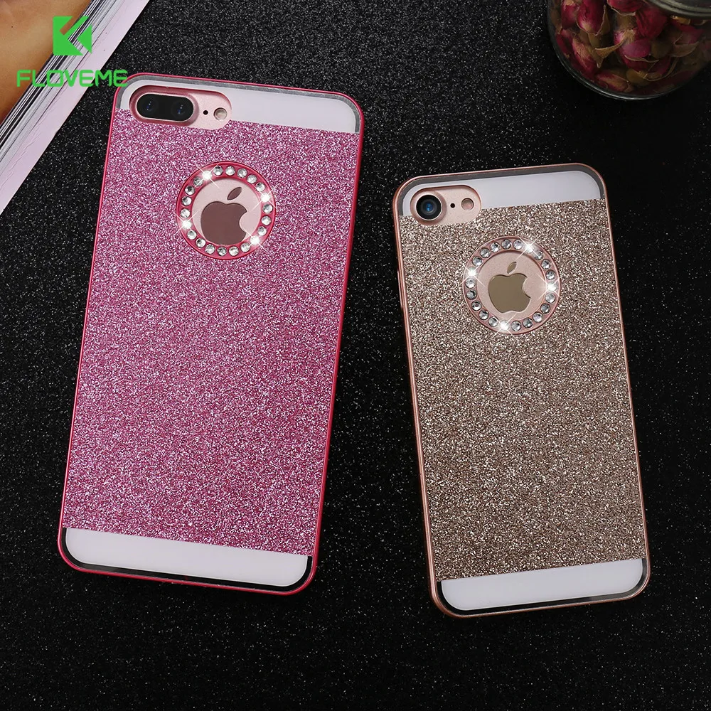 

FLOVEME For iPhone 5S SE 6 7 Plus Case Glitter Slim Bling Diamond Case For iPhone 5 5S SE 6 6S Plus Luxury Hard Back Phone Cover