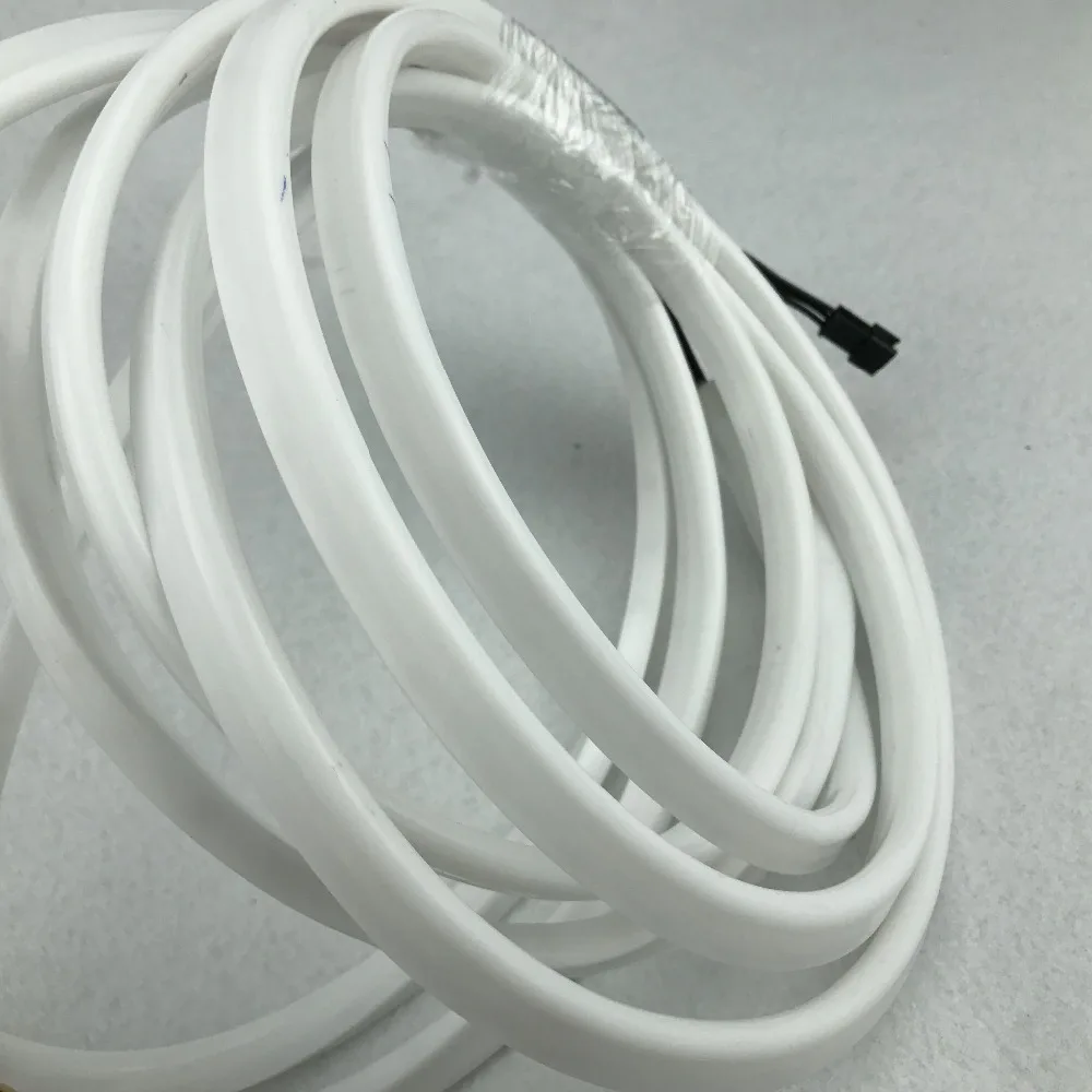 

addressable 2m 60LEDs/m DC5V SK6812MINI-3535 led neon pixel strip,waterproof in milky tube;,with 60pixels/M;WHITE PCB