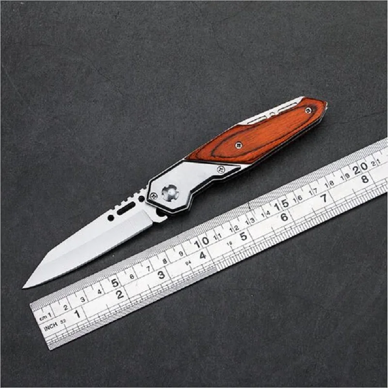 Открытый высокопрочный специальный боевой инструмент для самообороны дикая тактическая деревянная ручка ножа Складной нож для фруктов