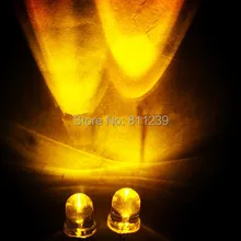 500 шт. 8 мм желтый прозрачный длинные ноги светодиод желтый круглый ультра яркий свет витые прозрачный свет