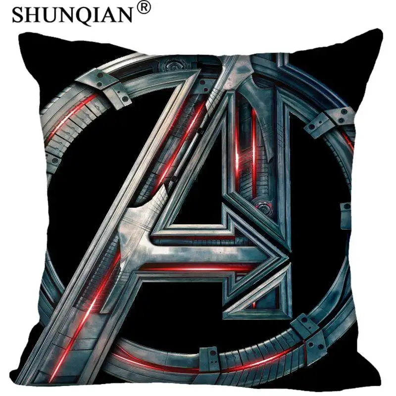 

High Quality Marvel Heroes Logo Style throw Pillowcase Square Zippered Pillow Cover Custom Gift 40X40cm Drop Shipping