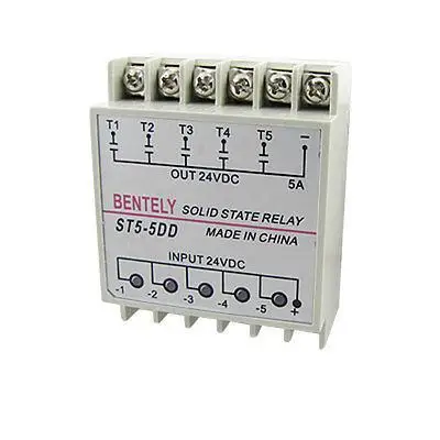 

DC to DC Five 5 Phase Solid State Relay SSR 5A 24V DIN Rail Mount