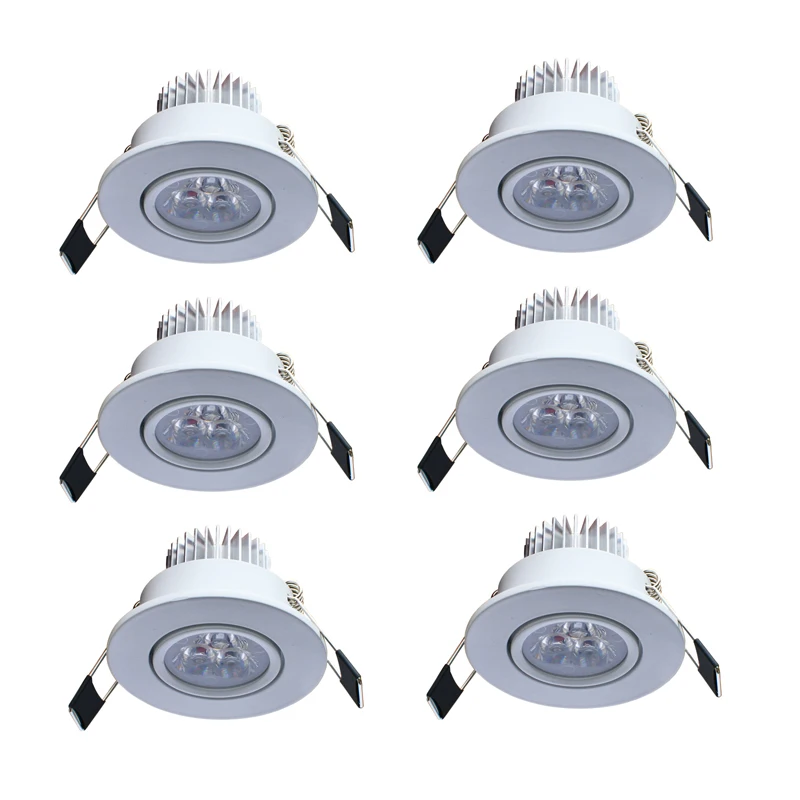 

6pcs/lot Led downlight lighting lamp 3W AC85-265V Recessed LED Spot Light Forliving Room LED Ceiling Light