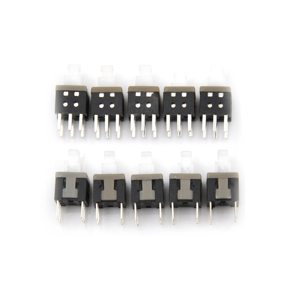 

8.5*8.5/5.8*5.8mm 6 Pin Non Lock/Self-Lock ON/OFF lock Push Switch Power Switch Key Button Switch 10PCS