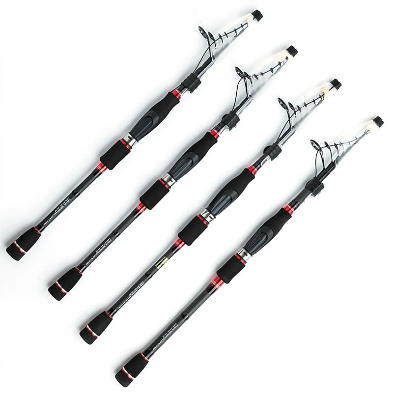 

Telescopic Spinning Fishing Rod Baitcasting Carbon Fishing Rod 1.95m 2.1m 2.4m 2.7m Fishing Tackle Travel Fishing Rod