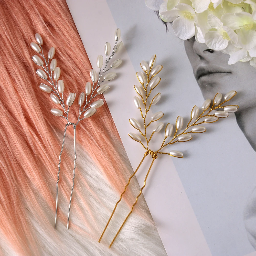 

Pearl Bridal Hairpins for Women Wedding Hair Accessories Hair Pin Bridal Headdress Tiara Bridal Clips Bride Hair Jewelry