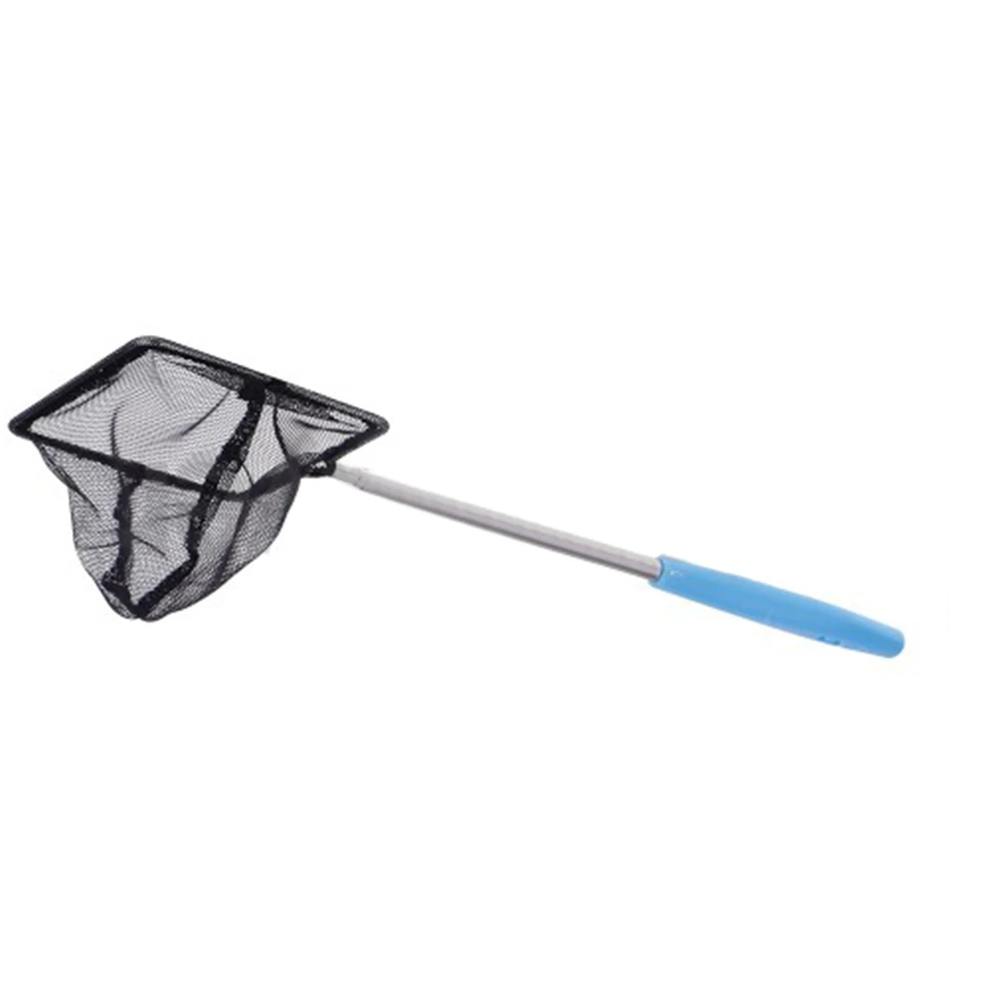 

Elastic Adjustable Small Aquarium Square Net Stainless Handle Extendable Fish Tank Shrimp Blue + Black