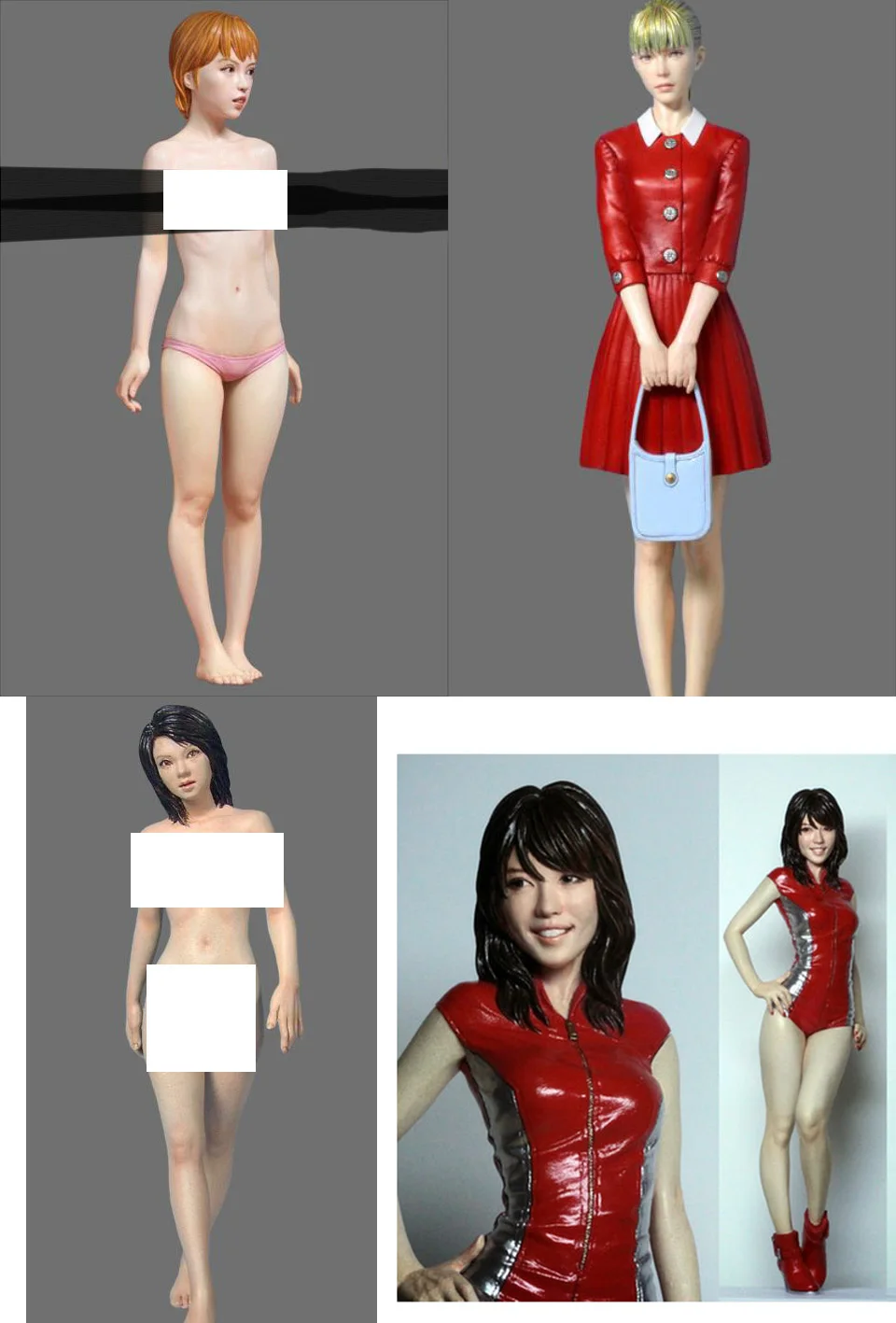 

Assembly Unpainted Scale 1/12 japan Dress maiden and others include 4 Historical WWII Resin Model Miniature Kit