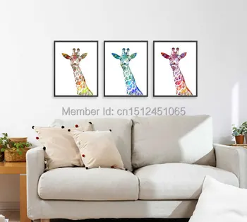 

Modern Abstract watercolor Giraffe Art Print Set kids wall decor Home Decor Wall Art Picture Printed Oil Painting On Canvas art