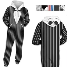 Европейский женский мужской комбинезон, цельный комбинезон с длинным рукавом, Повседневный, новинка, полосатая толстовка с капюшоном, 3D Рисунок, толстовки, костюмы для хипстеров