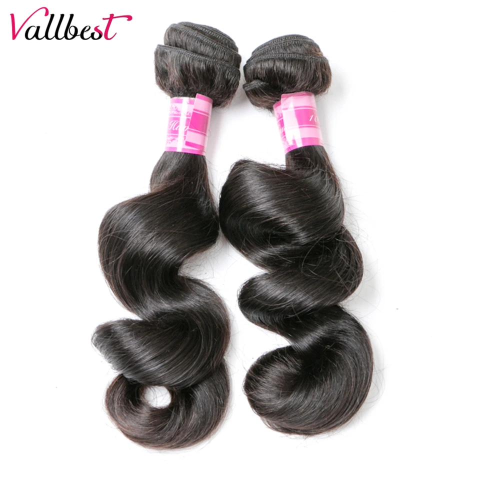 Vallbest Indian Loose Wave Bundles With Closure 3 Bundles 100% Human Hair Weave Remy Hair With Ear to Ear Lace Frontal Closure