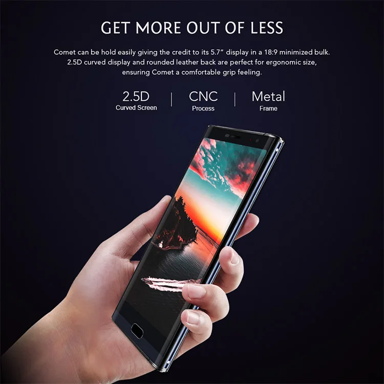 MAZE COMET 4GB RAM 64GB ROM MTK6750T 1.5GHz Octa Core 5.7 Inch 2.5D Corning Gorilla Glass HD+ Screen Android 7.0 4G LTE Smartphone