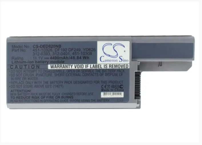 Cameron sino 4400 мАч Аккумулятор для DELL Latitude D531 D820 точность M65 312-0393 451-10308 DF192 YD626