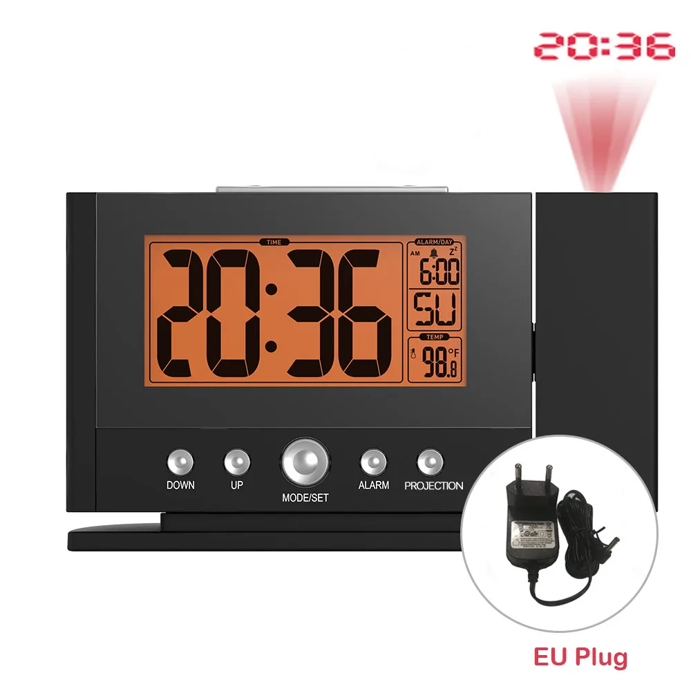 Goede Baldr LCD Digitale Projectie Klok Alarm Snooze Constante Tijd Muur Plafond Projector Temperatuur Sensor Desk Thermometer EU Plug