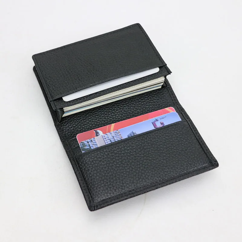 Customized Letters Service Genuine Leather Business Card Holder Men Women Leather Card Case