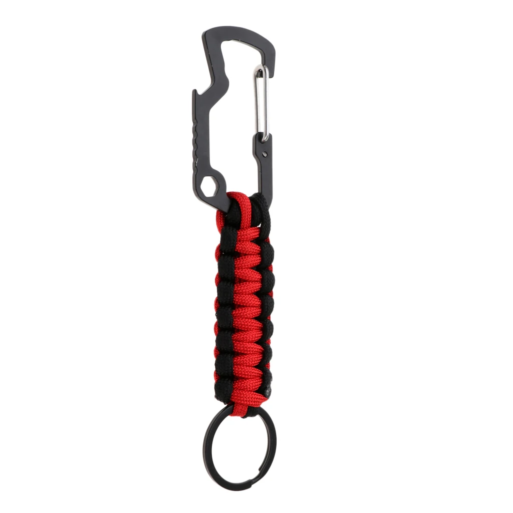  Molle Paracord Keychain Carabiner Hook Braided Lanyard Utility Kit  Molle Key Ring Holder Belt Clip Buckle Carabiner