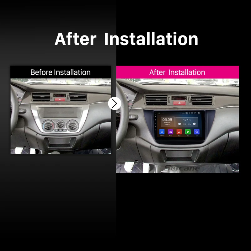 Excellent Seicane 9 inch Android 9.0 Car Multimedia player GPS for MITSUBISHI LANCER IX 2006 2007-2010 with WIFI Carplay Bluetooth USB 5