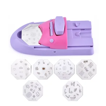 

DIY Nail Art Printer Printing Manicure Machine Stamp Set+6 Metal Pattern Plates Scraper Printing Chart Plate NO Nail Polish