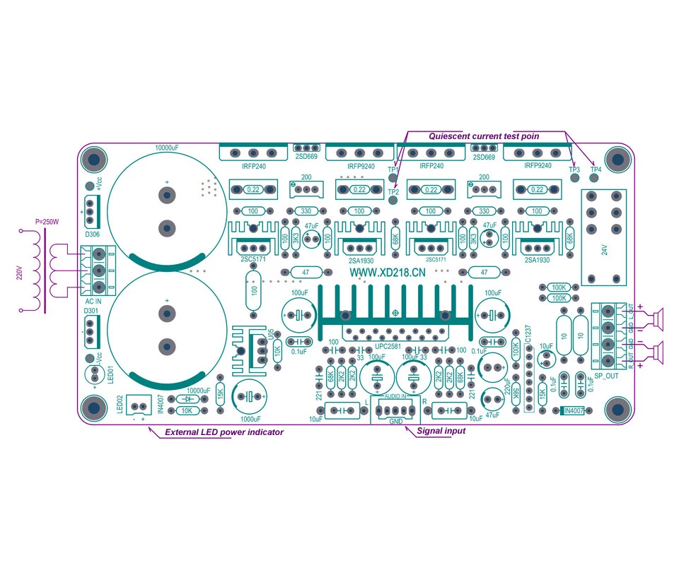 UPC2581+ UPC1237 высокое Мощность 125W+ 125W усилитель платы Двухканальное Питание плата усилителя AC-36V T0770