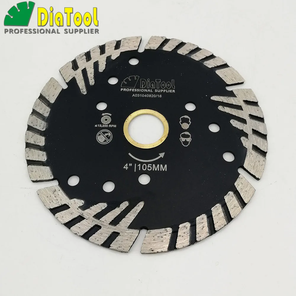 DIATOOL Hot pressed Diamond turbo Blade with Slant Triangle teeth Diamond cutting disc for Multi puprose Grinding wheel