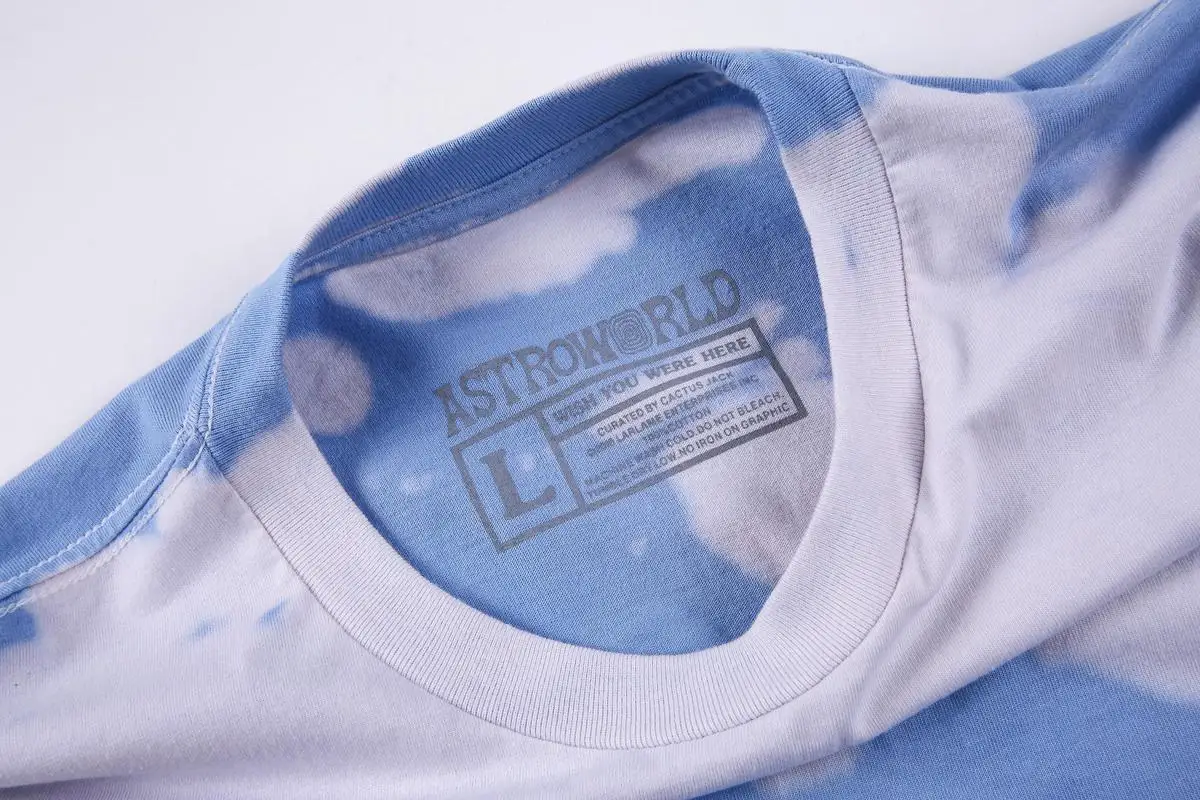 Ceny 19SS Travis Scott Astroworld nie ma osób postronnych wysokiej jakości Tiedye Top Tees Justin Bieber Hip Hop Streetwear Astroworld koszulki mężczyźni