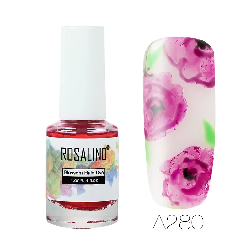 ROSALIND Blossom Гель-лак для ногтей 12 мл дизайн ногтей Halo краситель Полупостоянный УФ светодиодный гель с рисунком цветения лак для нейл-арта маникюра - Цвет: RPA280