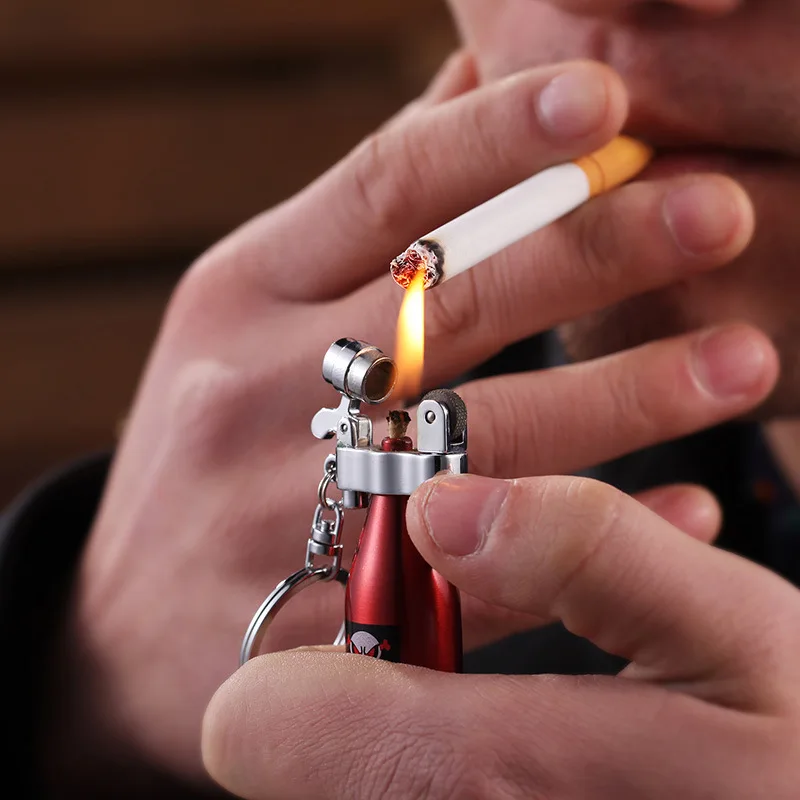 Боулинг дизайн Jet бутан фонарь газ надувной прикуриватель брелок из нержавеющей стали Зажигалка для сигар