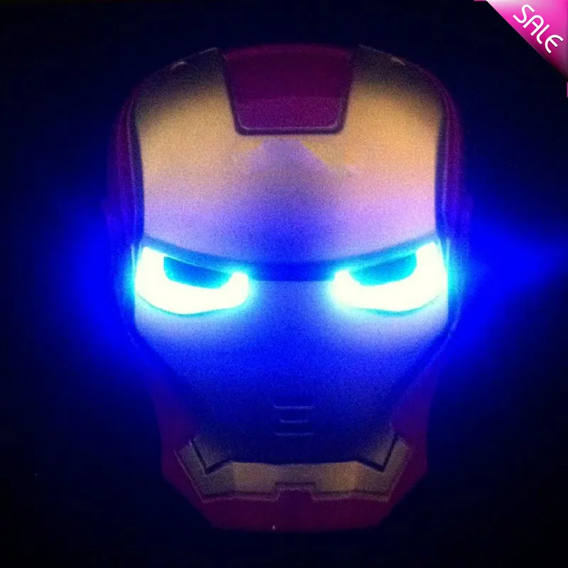 1pc Halloween Party Supplies Glowing LED Mask Avengers Hero Cosplay Captain America Iron Man Superhero Spiderman Hulk Batman - Color: 4