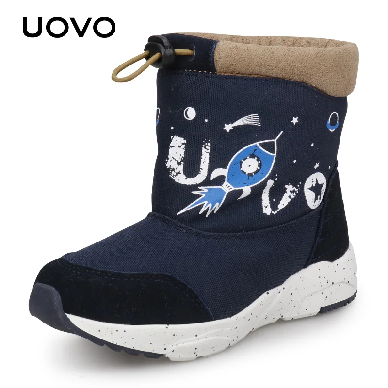 Ceny Dziecięce ciepłe buty na śnieg UOVO New Arrival gumka dziecięce wodoodporne buty zimowe małe chłopięce i buty dziewczęce Eur #25 33