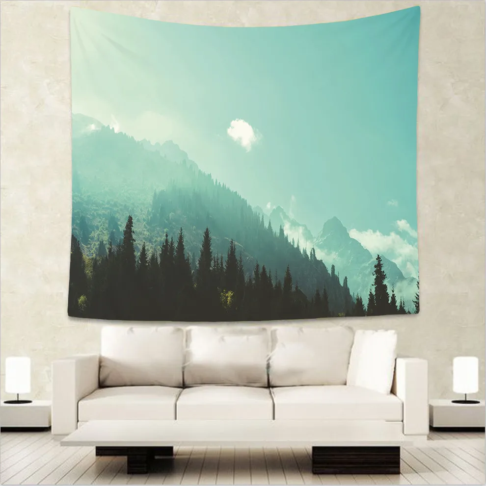 

Tranquility of nature forest scenic Indian tapestry hippie mandala wall hanging Bohemian bedspread dorm decor tapestries GT12