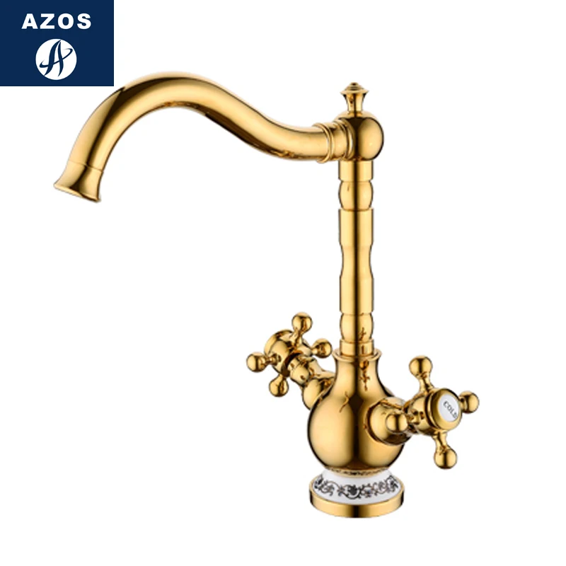 Azos Under Counter Basin Faucet Soft Brass Chrome Cold and Hot Switch Bathroom Bathing Shower Room Round MPDKF18 | Обустройство дома