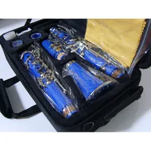 17 Key Bakelite Tube Bb Clarinet Surface Nickel Plated Blue Body in B flat Clarinet Professional Musical Instrument
